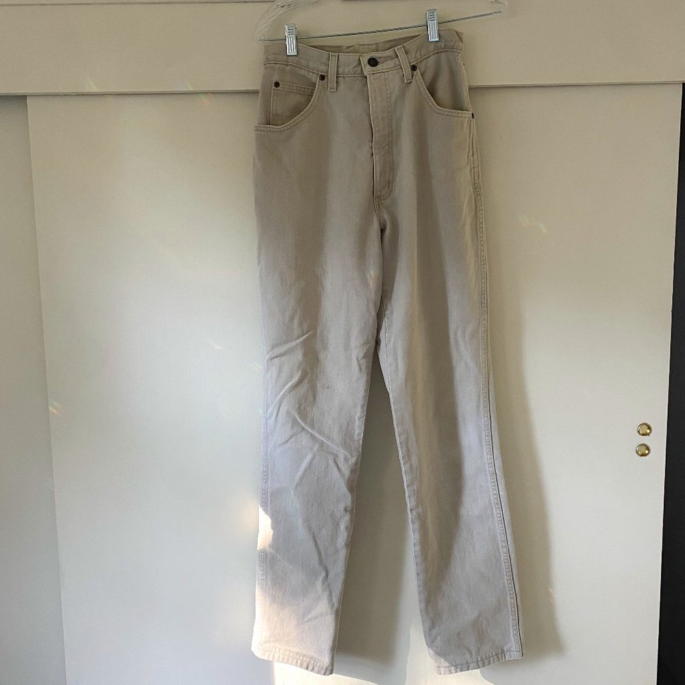 Land's End Straight Leg High-Waisted Jeans Cream/Off-white